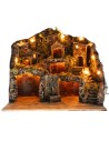 Presepe illuminato con fontana funzionante a corrente cm