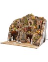 Presepe illuminato con fontana con statue Landi cm 53,5x36x49 h