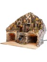 Illuminated nativity scene with oven, stream, and mill cm 60x41.5x58 h