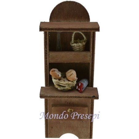 Wooden cabinet with baskets, 5 cm,5x4x13 h.