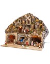 Presepe illuminato con forno, ruscello e mulino cm 60x41,5x58 h