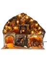 Presepe illuminato con forno, ruscello e mulino cm 60x41,5x58 h