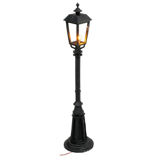 Farol con lámpara inglesa de pie 15 cm 12v para belén