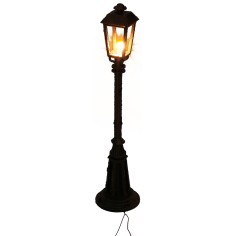 Lampione arrugginito con lampada inglese da terra h 15 cm 12v 2