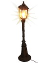 Farola oxidada con lámpara inglesa de pie h 12 cm 12v