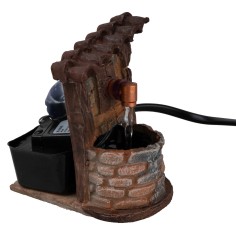 Fuente de resina con agua en movimiento para belén Mundo 2