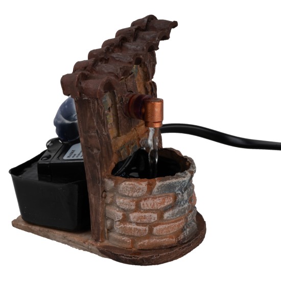 Fuente de resina con agua en movimiento para belén Mundo
