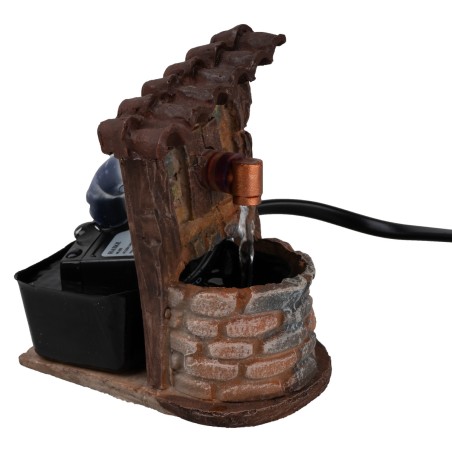 Fuente de resina con agua en movimiento para belén Mundo