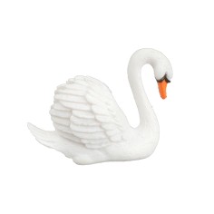 Conjunto de dos cisnes en PVC para estatuas de 9-10 cm 2
