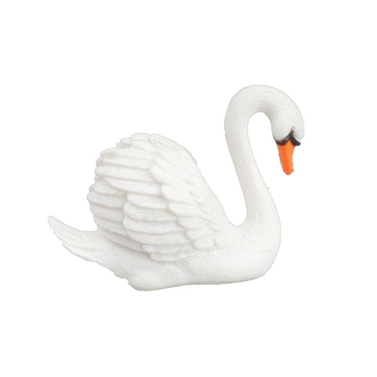 Conjunto de dos cisnes de PVC para estatuas de 9-10 cm para belén Mondo