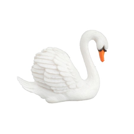 Conjunto de dos cisnes de PVC para estatuas de 9-10 cm para belén Mondo