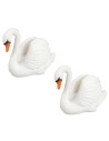 Conjunto de dos cisnes en PVC para estatuas de 9-10 cm