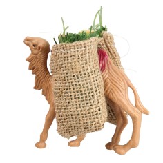 Camel with two jute sacks in PVC for statues of 7-8 cm for 2