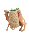 Camel with two jute bags in PVC for statues 8-9 cm