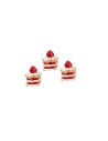 Set of three cakes with cream and strawberry cm 2x1.2x1.5 h