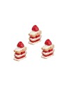 Set tre torte con panna e fragola cm 2x1,2x1,5 h per presepe