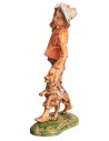 Pastore con cane e cesto sulle spalle h 18 cm per presepe Mondo