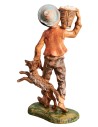 Shepherd with dog and basket on shoulders h 18 cm for Mondo nativity scene