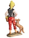Pastor con perro y cesta h 18 cm para belén Mondo Presepi