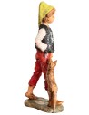 Shepherd with dog and basket h 18 cm for nativity scene Mondo Presepi
