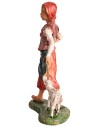 Woman with basket and little sheep h 17-18 cm for nativity scene Mondo Presepi