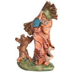 Falegname con fascina di legna sulle spalle h 10 cm per presepe