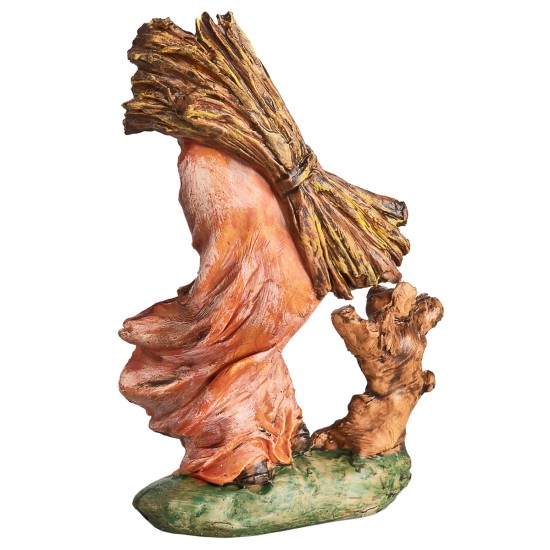 Carpenter with a bundle of wood on his shoulders h 10 cm for nativity scene