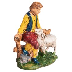 Pastor sobre la valla con oveja serie 10 cm para belén Mundo 2