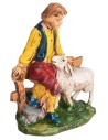 Pastore su staccionata con pecora serie 10 cm per presepe Mondo
