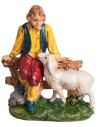 Pastore su staccionata con pecora serie 10 cm per presepe Mondo