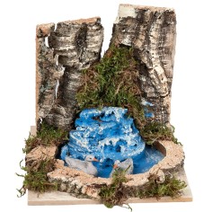 Pond with two ducks for nativity scene cm 15x15x14 h