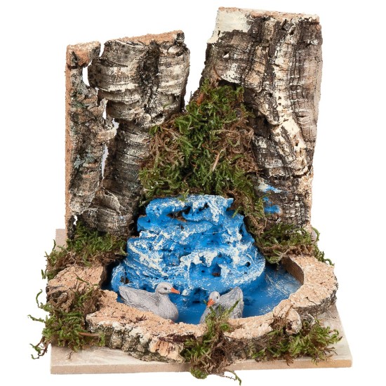 Mountain waterfall and lake for nativity scene cm 25x21x22 h for