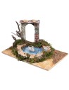 Estanque con arco y dos cisnes efecto profundidad cm 24x15x12,5