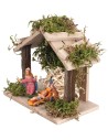 Cabaña de madera completa con natividad de 13,5x8x12 cm h
