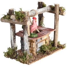Pozo con vigas y gallo cm 13x7,5x12 h para belén Mondo Presepi 2