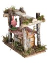 Well with beams and rooster cm 13x7.5x12 h for nativity scene Mondo Presepi