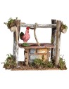 Pozo con vigas y gallo cm 13x7,5x12 h para belén Mondo Presepi