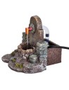 Working resin fountain 13.5x12x13 cm h for Mondo nativity scene