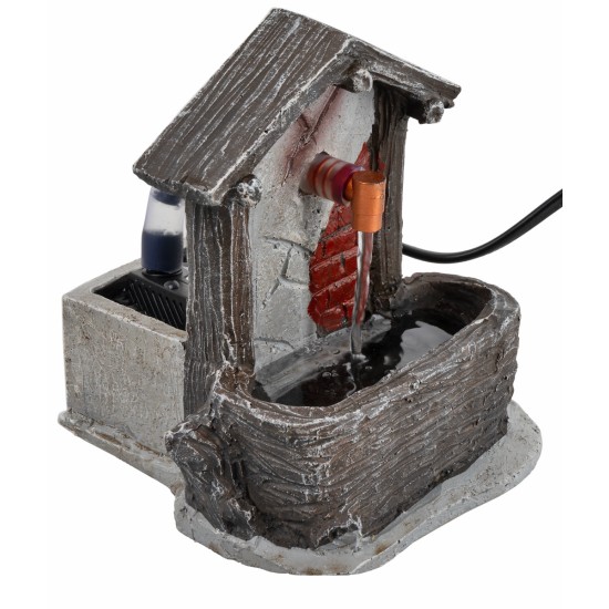 Fuente con techo de resina funcionando cm 11,5x11x12,6 h para