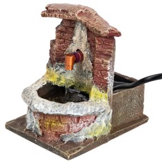 Fuente con recipiente redondo en resina funcionando cm 12x9x11,8 h 2