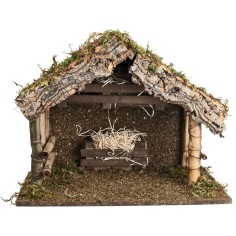 Cabaña para Natividad 30 cm 50x28x40 h para belén Mundo Pesebres