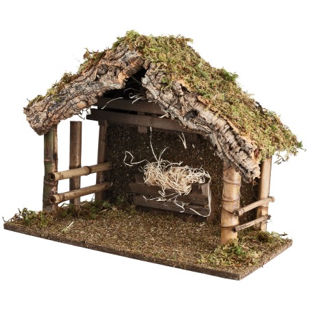 Cabaña para Natividad 30 cm 50x28x40 h para belén Mundo Pesebres