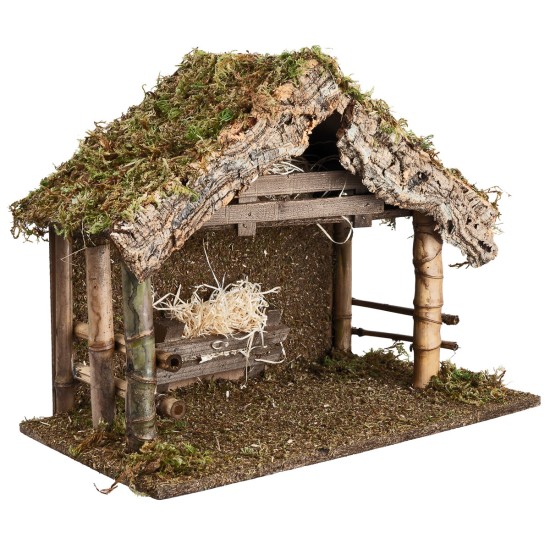 Cabaña para Natividad 30 cm 50x28x40 h para belén Mundo Pesebres