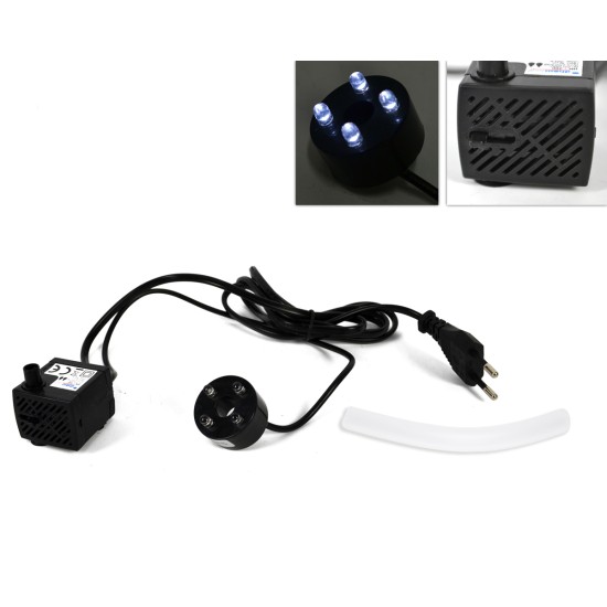 Bomba de agua con luz LED 140l/h 40cm para belén Mondo Presepi
