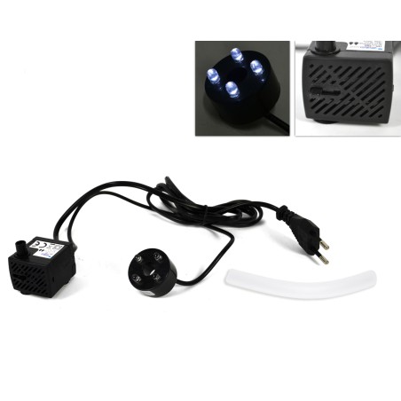 Pompa acqua con luce led 140l/h 40cm per presepe Mondo Presepi