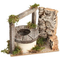 Well with wooden beams cm 13x7.5x11 h for Mondo nativity scene