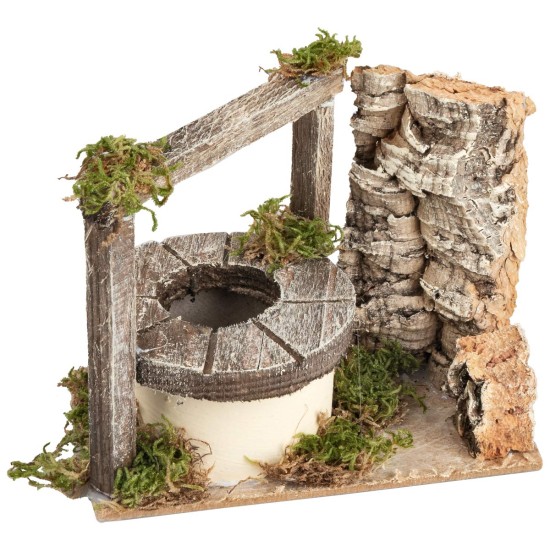 Well with wooden beams cm 13x7.5x11 h for Mondo nativity scene