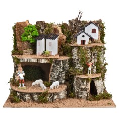 Scenario su più livelli cm 43x24x32 h per presepe Mondo Presepi 2