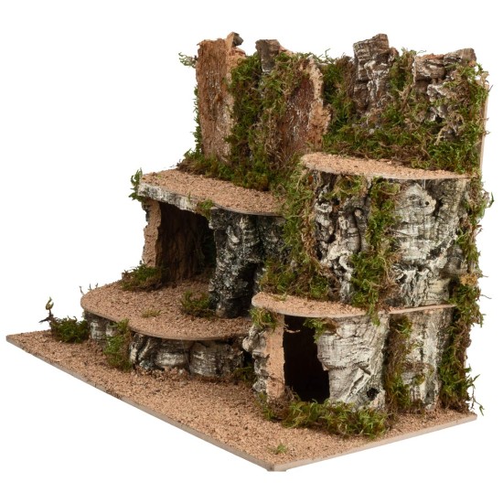 Multi-level scenario cm 43x24x32 h for nativity scene Mondo Presepi