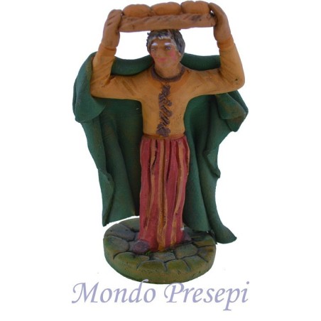 Cm 9 Woman with a basket of bread, painted terracotta